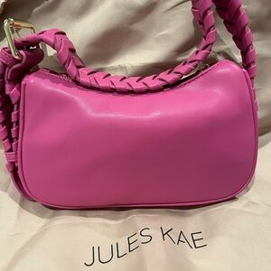 New Pink Braided-Handle Shoulder Bag